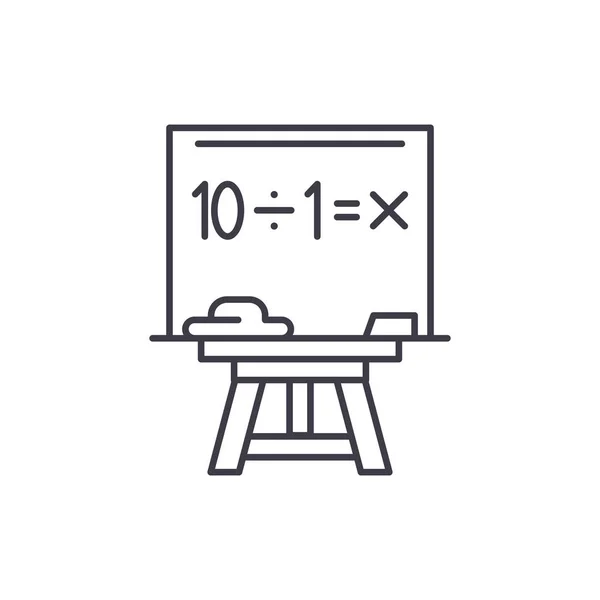 Mathe Linie Symbol-Konzept. Mathematik-Vektor lineare Illustration, Symbol, Zeichen — Stockvektor