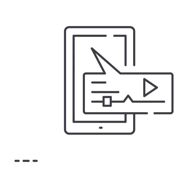 Concepto de icono de línea de mensaje multimedia. Mensaje de medios vector ilustración lineal, símbolo, signo — Archivo Imágenes Vectoriales