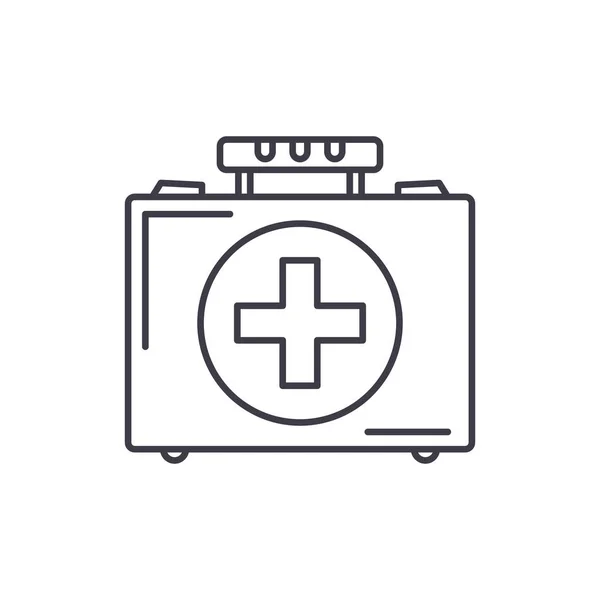 Medical Case Line Icon-Konzept. Medizinische Fallvektor lineare Illustration, Symbol, Zeichen — Stockvektor