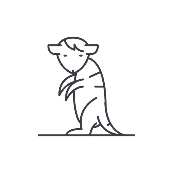 Concepto de icono de línea Meerkat. Meerkat vector lineal ilustración, símbolo, signo — Vector de stock