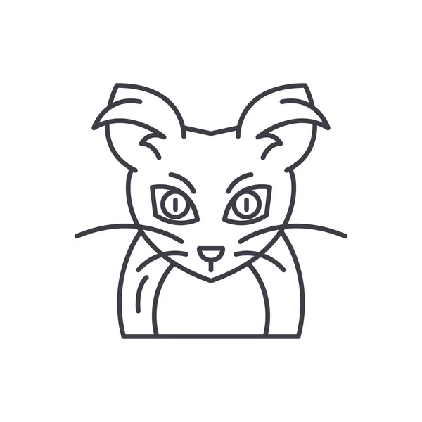 Monster Mouse Line Icon Konzept. Monstermausvektor lineare Illustration, Symbol, Zeichen — Stockvektor