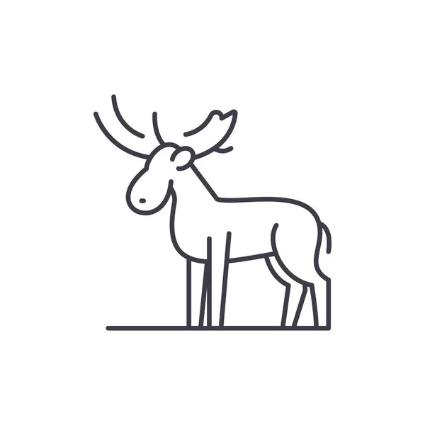 Moose řádku ikonu koncept. Moose vektorové ilustrace lineární, symbol, znak — Stockový vektor