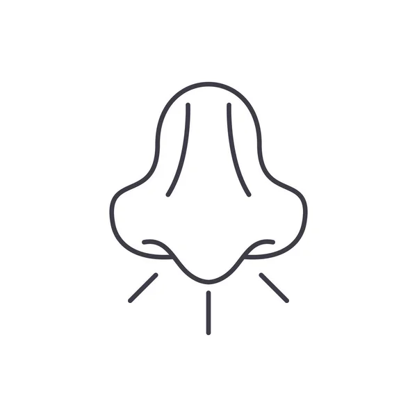 Concept d'icône de ligne de nez. Illustration linéaire vectorielle du nez, symbole, signe — Image vectorielle