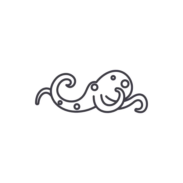 Concepto de ícono de línea Octopus. Pulpo vector lineal ilustración, símbolo, signo — Archivo Imágenes Vectoriales
