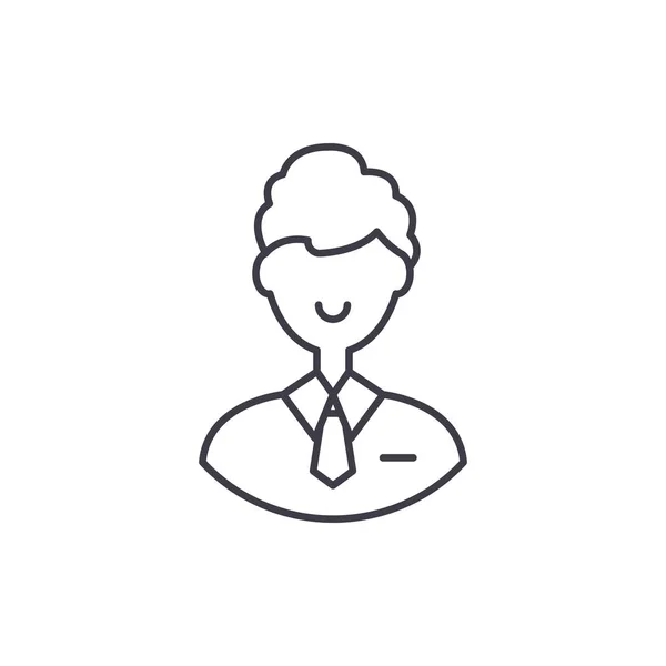 Office employee line icon concept. Büroangestellter Vektor lineare Illustration, Symbol, Zeichen — Stockvektor