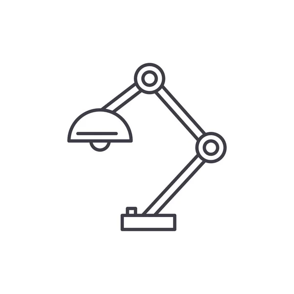 Concepto de icono de línea de lámpara de oficina. Oficina lámpara vector lineal ilustración, símbolo, signo — Vector de stock