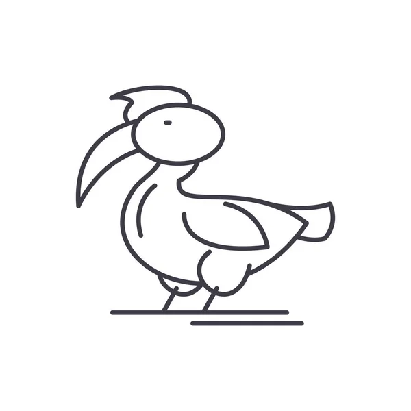 Concepto de icono de línea pelícano. Pelican vector lineal ilustración, símbolo, signo — Vector de stock