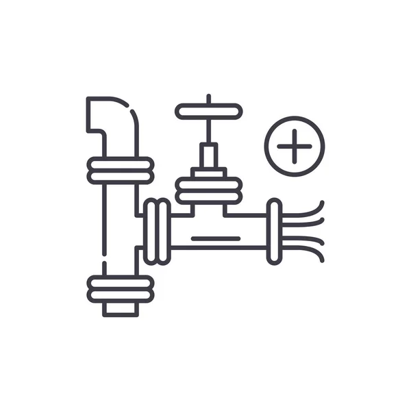 Pipeline line icon concept. Pipeline vector linear illustration, symbol, sign — Stock Vector