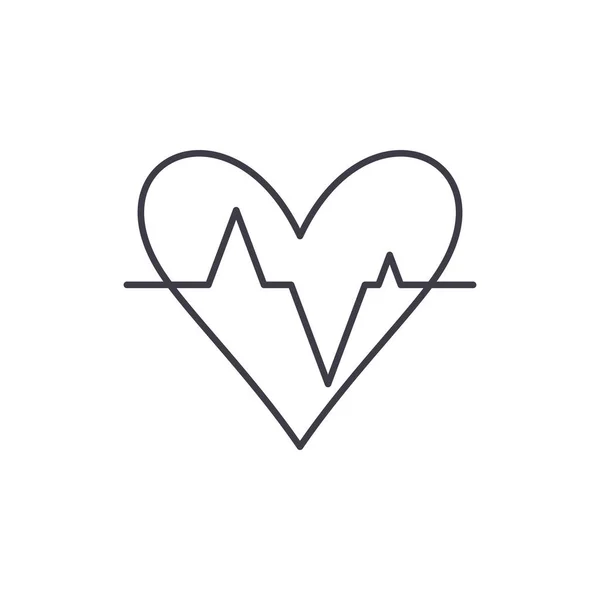 Pulse line ikonen koncept. Pulse vektor linjär illustration, symbol, underteckna — Stock vektor