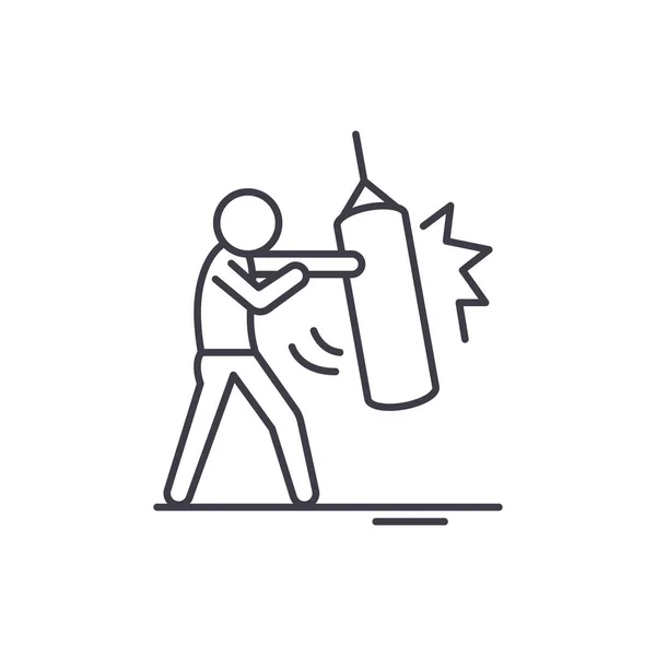 Punchbag satırı simgesi kavramı. Punchbag vektör lineer illüstrasyon, sembol, işareti — Stok Vektör