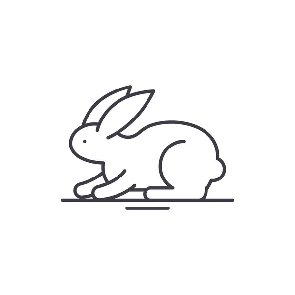 Icono de línea de conejo concepto. Conejo vector lineal ilustración, símbolo, signo — Vector de stock