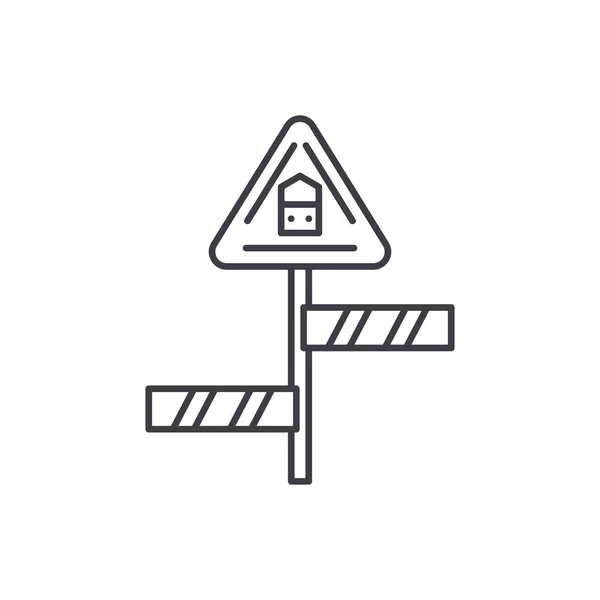 Conceito de ícone de linha de sinal de estrada. Ilustração linear do vetor do sinal da estrada, símbolo, sinal — Vetor de Stock