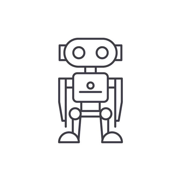 Robot lijn pictogram concept. Lineaire robot-vectorillustratie, symbool, teken — Stockvector