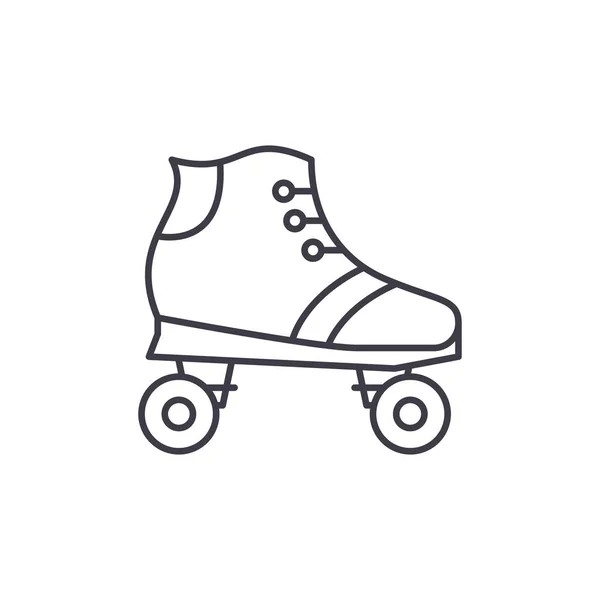 Roller skates line icon concept. Patins à roulettes vectoriel illustration linéaire, symbole, signe — Image vectorielle