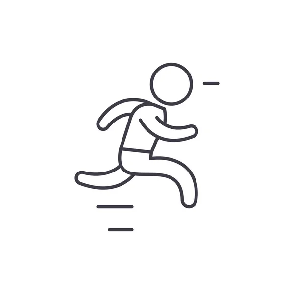 Run line icon Konzept. Laufvektor lineare Illustration, Symbol, Vorzeichen — Stockvektor