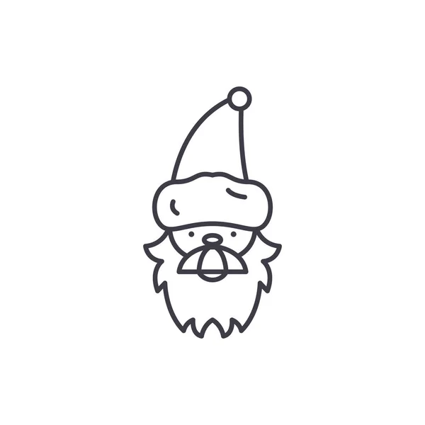 Концепция иконки Санта Клауса. Линейная иллюстрация вектора Санта-Клауса, символ, знак — стоковый вектор