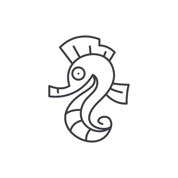 Sea horse linii ikona koncepcja. Sea horse wektor ilustracja liniowa, symbol, znak — Wektor stockowy