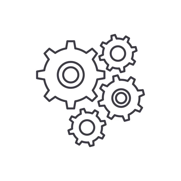 Gear wheel lijn pictogram concept. Gear wheel lineaire vectorillustratie, symbool, teken — Stockvector