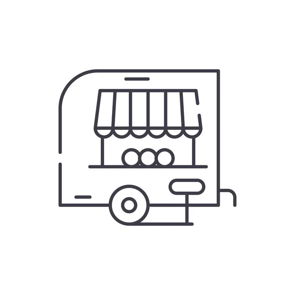 Shop Pickup Line Icon-Konzept. Shop Pickup Vektor lineare Illustration, Symbol, Zeichen — Stockvektor