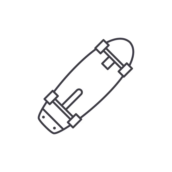 Skateboard line icon concept. Skateboard vector linear illustration, symbol, sign — Stock Vector