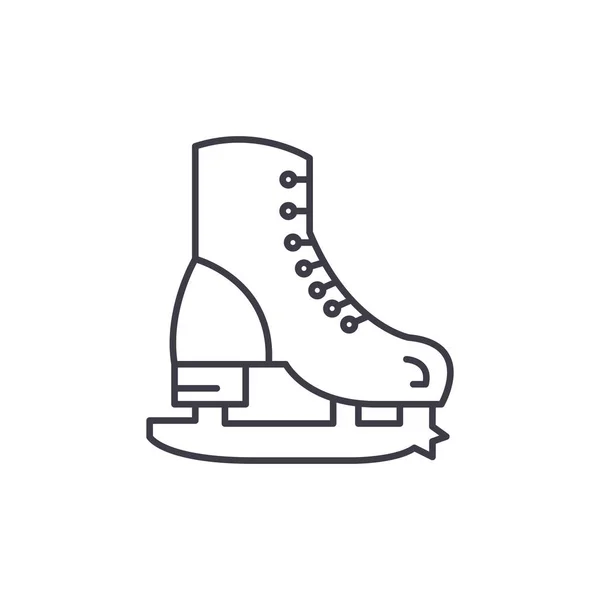 Skates conceito ícone de linha. Skates vetor ilustração linear, símbolo, sinal — Vetor de Stock