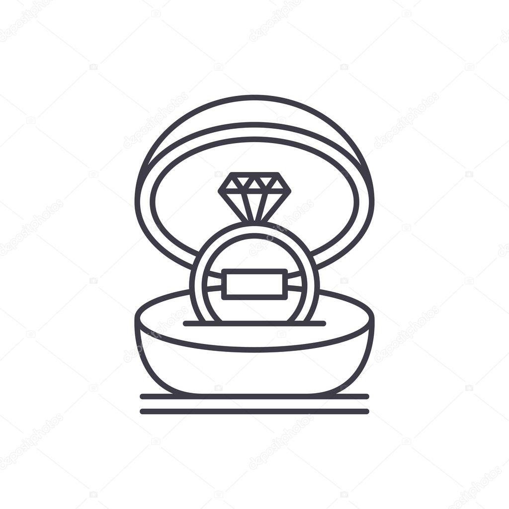 Marriage ceremony line icon concept. Marriage ceremony vector linear illustration, symbol, sign
