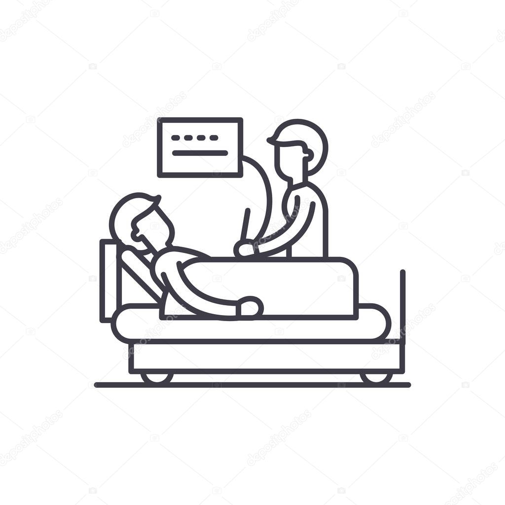 Medical examination line icon concept. Medical examination vector linear illustration, sign, symbol