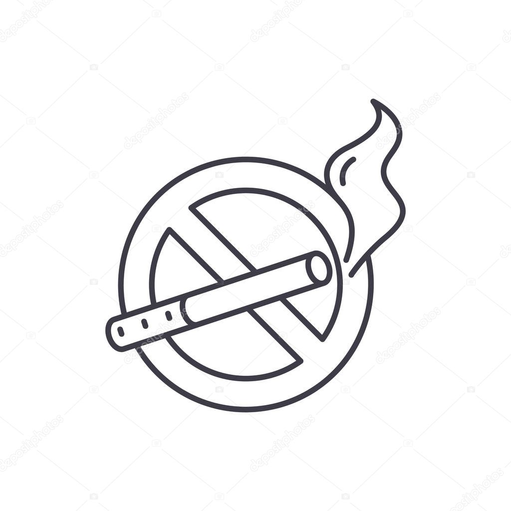 No smoking line icon concept. No smoking vector linear illustration, symbol, sign