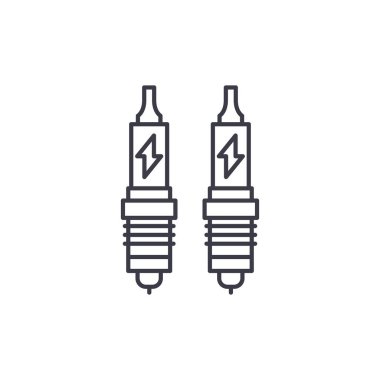 Buji satırı simgesi kavramı. Buji vektör lineer illüstrasyon, sembol, işareti