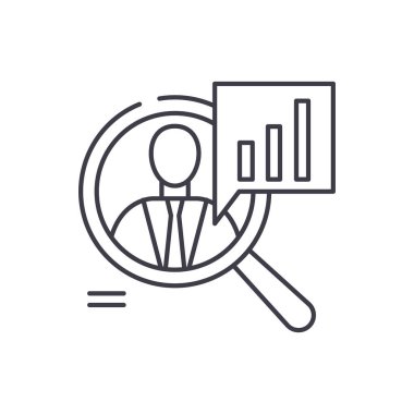 Personel performans satırı simgesi kavramı. Personel performans vektör lineer illüstrasyon, işaret, sembol
