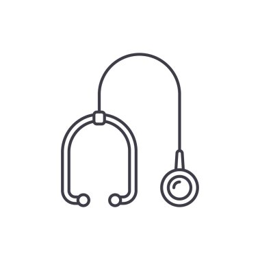 Streptoscope satırı simgesi kavramı. Streptoscope vektör lineer illüstrasyon, sembol, işareti