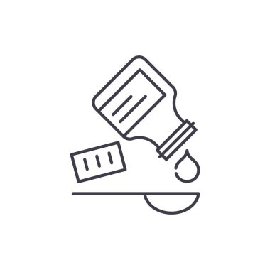 Tıp satırı simgesi kavramı alarak. Alarak tıp vektör lineer illüstrasyon, sembol, işareti