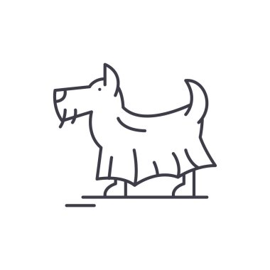 Korkunç çizgi simgesini kavramı. Korkunç vektör lineer illüstrasyon, sembol, işareti