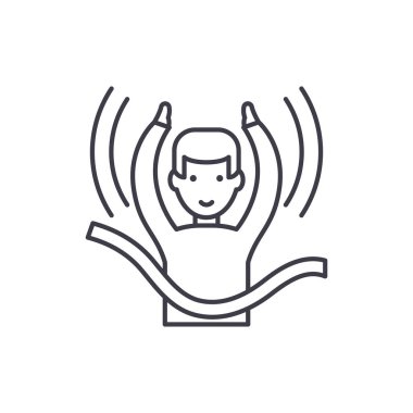 Bitiş çizgisine simgesi kavramı. Bitiş vektör lineer illüstrasyon, sembol, işareti