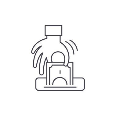 Hırsızlık satırı simgesi kavramı. Hırsızlık vektör lineer illüstrasyon, sembol, işareti