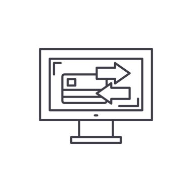 Hareketleri satır simgesi kavramı. Hareketleri vektör lineer illüstrasyon, sembol, işareti