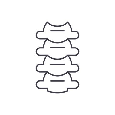 Vertebra satırı simgesi kavramı. Vertebra vektör lineer illüstrasyon, sembol, işareti