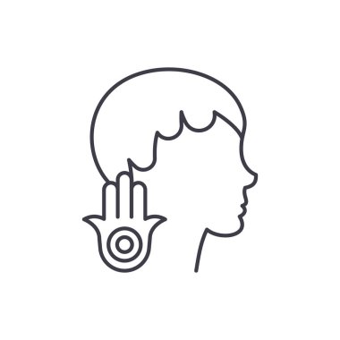 Zayıflık satırı simgesi kavramı. Zayıflık vektör lineer illüstrasyon, sembol, işareti