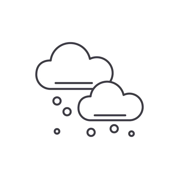 Sneeuw wolken lijn pictogram concept. Sneeuw wolken lineaire vectorillustratie, symbool, teken — Stockvector