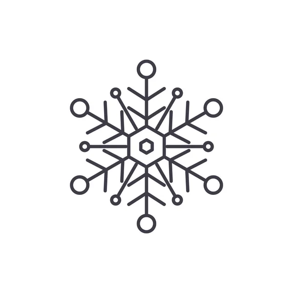 Icono de línea de copo de nieve concepto. Copo de nieve vector lineal ilustración, símbolo, signo — Vector de stock