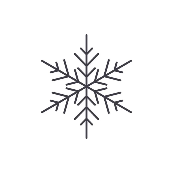 Icono de línea de decoración de copo de nieve concepto. Decoración de copo de nieve vector lineal ilustración, símbolo, signo — Vector de stock