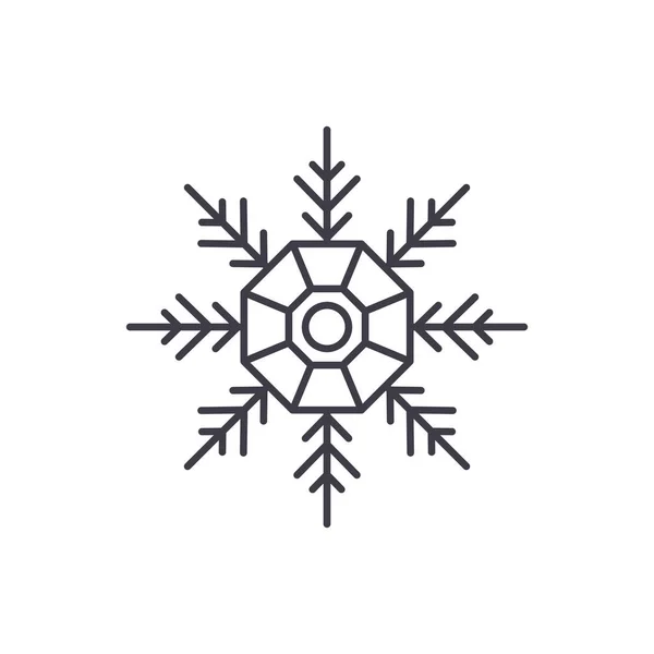 Icono de línea de decoración de copo de nieve concepto. Copo de nieve decoración vector lineal ilustración, símbolo, signo — Vector de stock