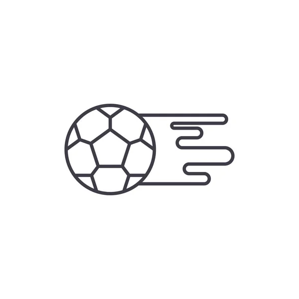 Conceito de ícone de linha de bola de futebol. Futebol bola vetor ilustração linear, símbolo, sinal —  Vetores de Stock