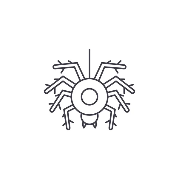 Spider lijn pictogram concept. Lineaire vectorillustratie spin, symbool, teken — Stockvector