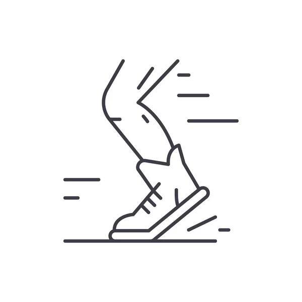 Sport running line icon concept. Sport running vector linear illustration, symbol, sign