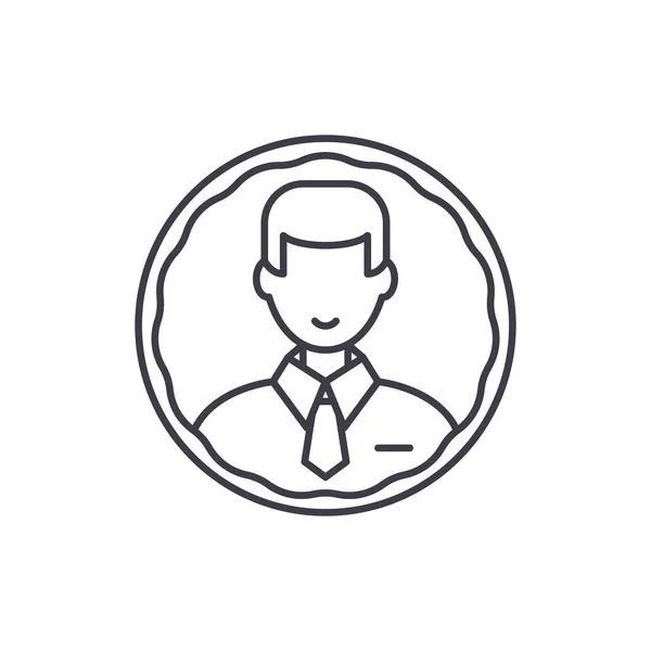 Personel profil linii ikona koncepcja. Personel profil liniowy ilustracji wektorowych, symbol, znak — Wektor stockowy