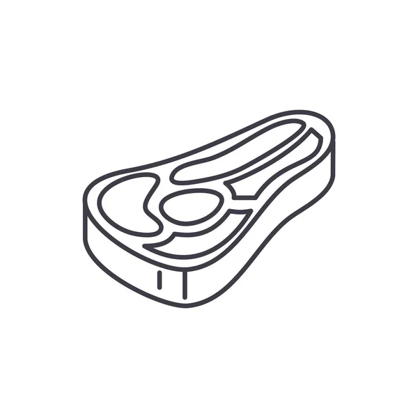 Steak line icon concept. Steak vector linear illustration, symbol, sign — Stock Vector