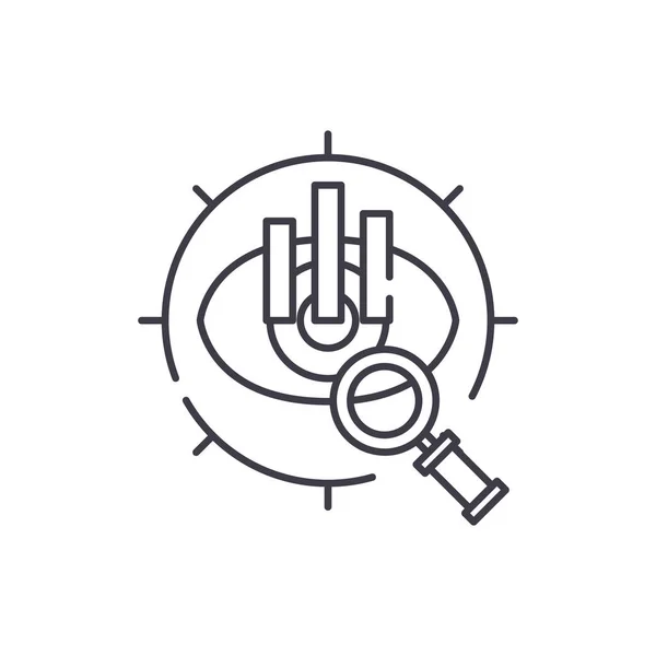 Concetto di icona della linea di visione strategica. Illustrazione lineare vettoriale di visione strategica, simbolo, segno — Vettoriale Stock