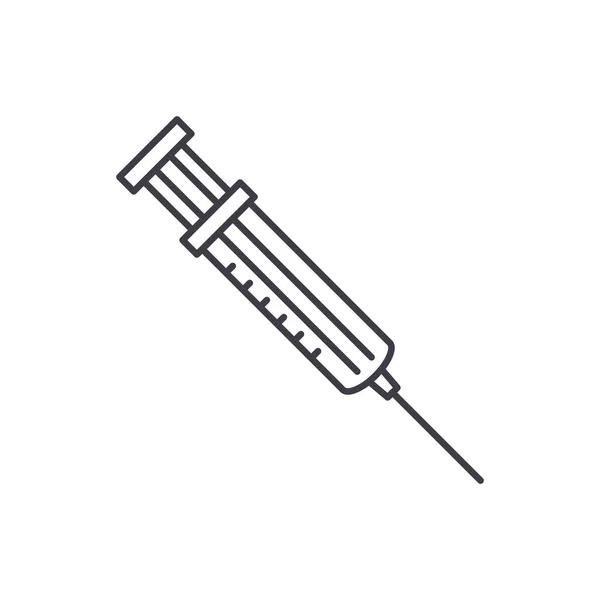 Strzykawka linii ikona koncepcja. Strzykawka wektor ilustracja liniowa, symbol, znak — Wektor stockowy