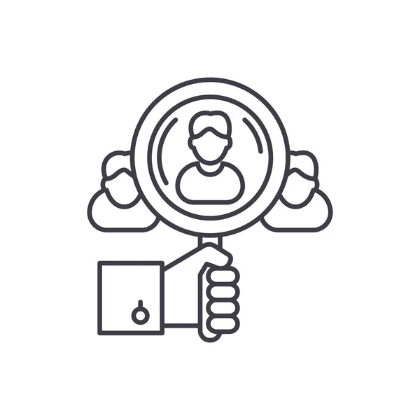 Talent Search Line Icon-Konzept. Talentsuchvektor lineare Illustration, Symbol, Zeichen — Stockvektor